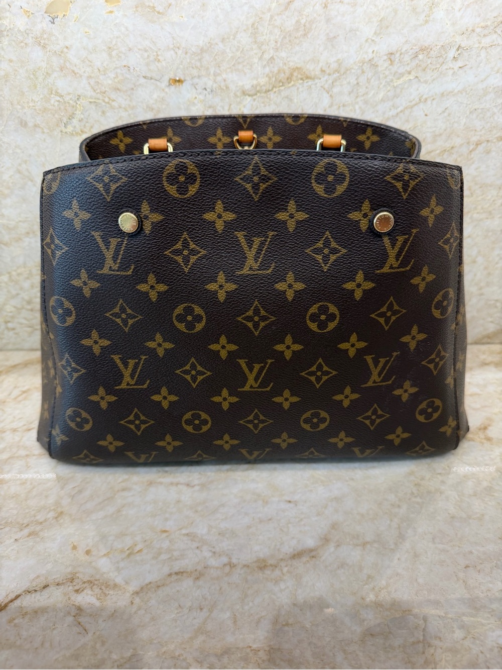 Louis Vuitton Monogram Canvas Tote in Brown and Gold